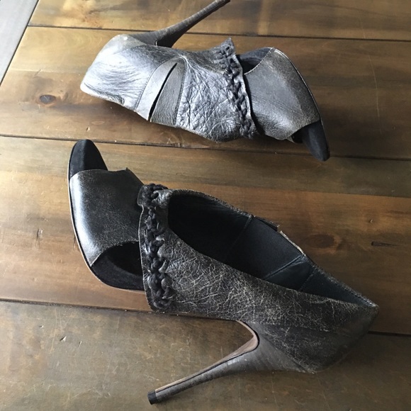 All Saints steampunk leather flap heels - Picture 10 of 12